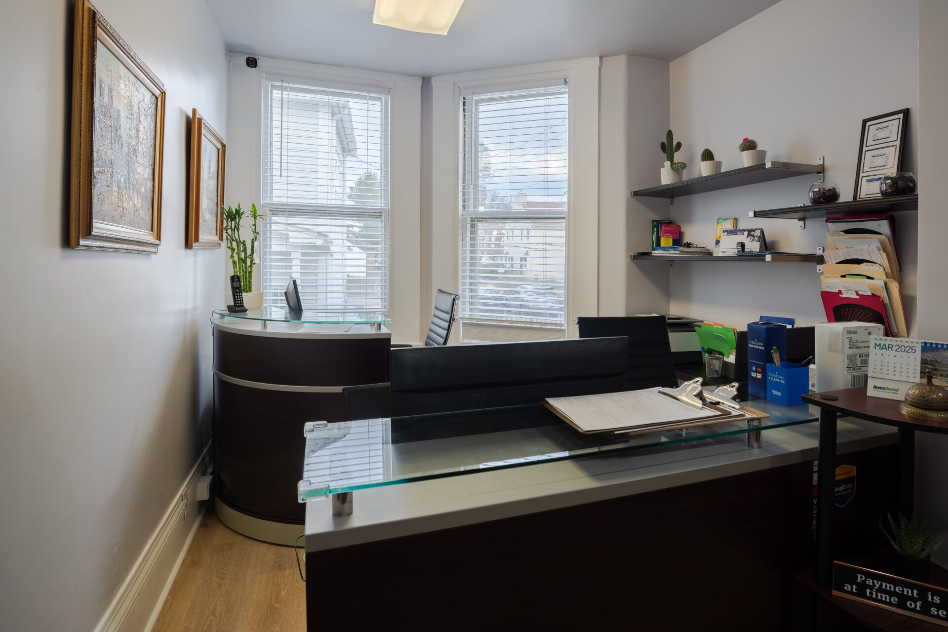 Reception area at Excellence Dental Care